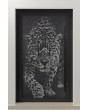 PIVOT G5 - Glass aluminum pivot door with with tiger motif in decorative panel