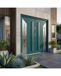 Green front door for villa entrance