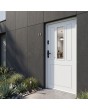White exterior classic design metal door