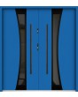 Sta Gemini Double noir - modern steel double front door with black frame around the glass