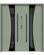 Sta Gemini Double noir - modern steel double front door with black frame around the glass