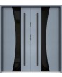 Sta Gemini Double noir - modern steel double front door with black frame around the glass