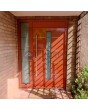 Red aluminum entry door