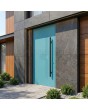 Turquoise solid aluminum hinged front door
