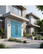 Blue solid aluminum double front door