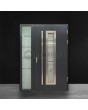 Anthracite  contemporary steel door with security glass