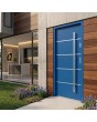 Blue  minimalist steel front door for modern home