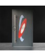 Anthracite aluminum main door door with colourful ovals