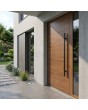 Golden oak  aluminum entrance door