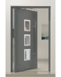 PIVOT Izobar - aluminum single pivot door with five windows