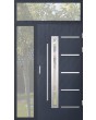 custom configuration - STA steel door with left and top glass panel (view from the outside)