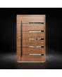 Golden oak aluminum hinged single front door