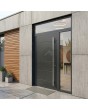 Anthracite aluminum door with right and top glass panel