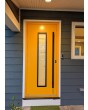 yellow secure aluminum front doors with glass