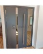 Aluminum anthracite LIM hinged door with right sidelight