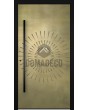 Front door with gold texture of milled metal