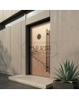 Aluminum front door with copper texture of milled metal