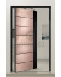 PIVOT M15 - aluminum pivot door with copper texture of milled metal