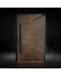aluminum front entry hinged door with texture of milled metal