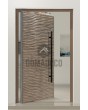 PIVOT M16 - aluminum front entry hinged door with texture of milled metal