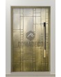 LIM M18 - aluminum hinged entry door with yellow brass texture of milled metal