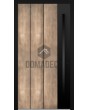 Aluminum hinged entry door with nickel gold texture of milled metal