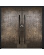 Aluminum hinged double door with bronze liquid metal