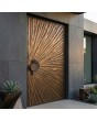 Aluminum hinged door with brown texture of milled metal