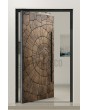 PIVOT M30 - aluminum pivot door with brown texture of milled metal