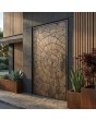 Aluminum pivot door with brown texture of milled metal