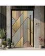 Aluminum hinged entry door coated with different color of liquid metal