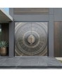 brown liquid metal double hinged aluminum door