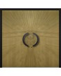 Double aluminum front door with gold texture of milled metal