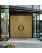 Double front door with gold texture of milled metal