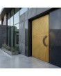 LIM M8 - hinged aluminum front door with gold texture of milled metal