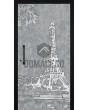 Entry aluminum door with Eiffel Tower texture of milled metal
