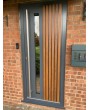 LIM RAIL4 - aluminum entry door with vertical slats made of aluminum profiles