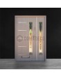 Blanched oak steel entrance door with one side panel