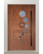 LIM 12E - modern aluminum front door with circles glass