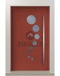 LIM 12E - modern aluminum front door with circles glass