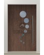 LIM 12E - modern aluminum front door with circles glass