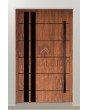 LIM AD10 - aluminum modern hinged front door with silver stripes