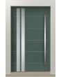 LIM AD10 - aluminum modern hinged front door with silver stripes