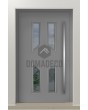 PIVOT CL11 - glazed traditional aluminum pivot door with decorative frame