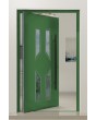 PIVOT CL11 - glazed traditional aluminum pivot door with decorative frame