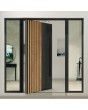 Aluminum Pivot door with left and right sidelight, glass panels