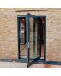 Aluminum framed glass pivot entry door