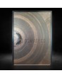 Pivot door with bronze texture of milled metal