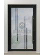 PIVOT Glass S10 - aluminum frosted pivot door with with transparent decor