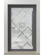 PIVOT Glass S15 - aluminum frosted pivot door with with transparent decor